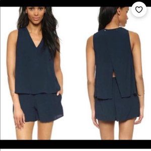 Madewell l Overlay Shorts Romper in Navy Blue l size M - (7)